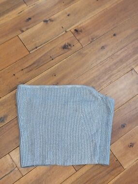 forever21 light gray ribbed knit tube top
